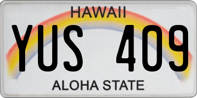 HI license plate YUS409