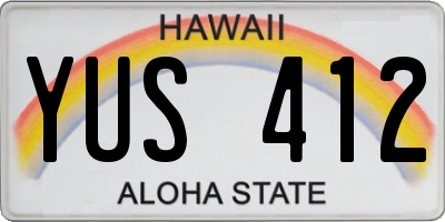 HI license plate YUS412