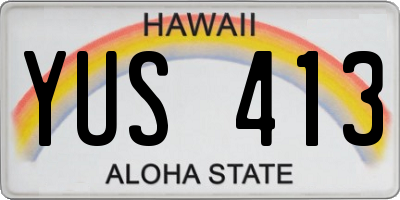 HI license plate YUS413