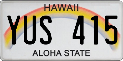 HI license plate YUS415