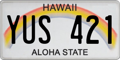 HI license plate YUS421