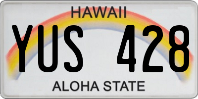 HI license plate YUS428