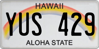 HI license plate YUS429