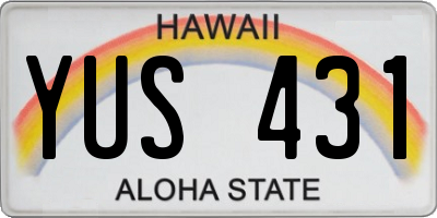 HI license plate YUS431