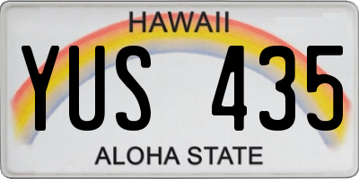 HI license plate YUS435