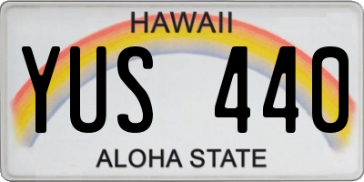 HI license plate YUS440