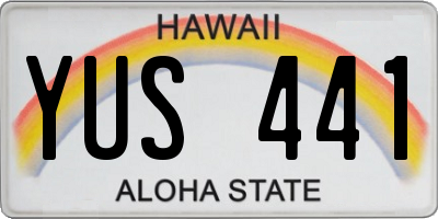 HI license plate YUS441
