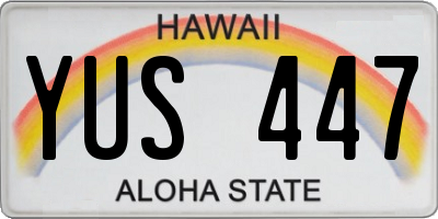 HI license plate YUS447
