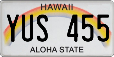 HI license plate YUS455