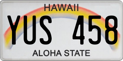 HI license plate YUS458