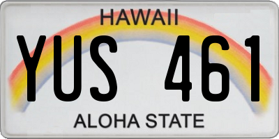 HI license plate YUS461
