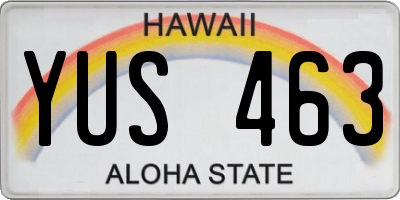 HI license plate YUS463