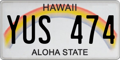 HI license plate YUS474