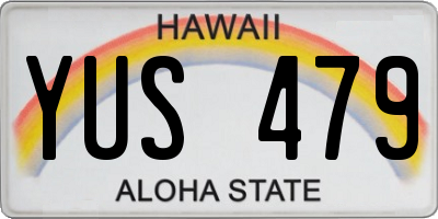 HI license plate YUS479