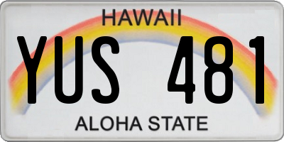 HI license plate YUS481