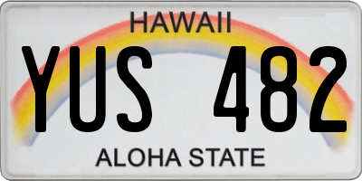HI license plate YUS482