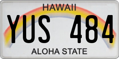 HI license plate YUS484
