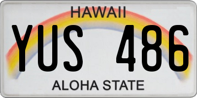 HI license plate YUS486