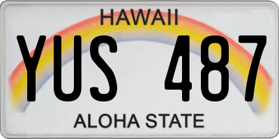 HI license plate YUS487