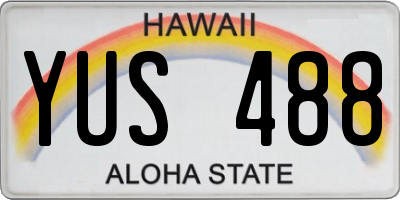 HI license plate YUS488