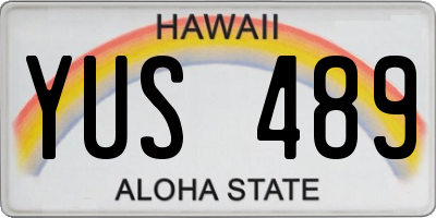 HI license plate YUS489