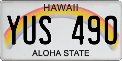HI license plate YUS490