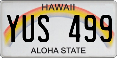 HI license plate YUS499
