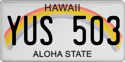 HI license plate YUS503