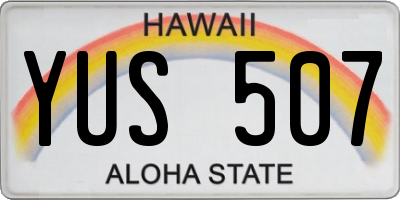 HI license plate YUS507