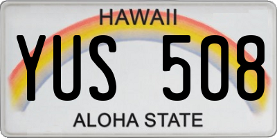 HI license plate YUS508