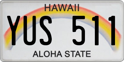 HI license plate YUS511