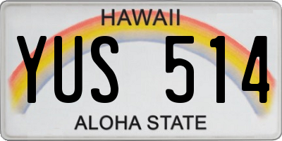HI license plate YUS514