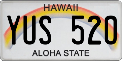 HI license plate YUS520