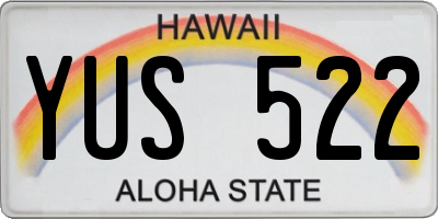 HI license plate YUS522