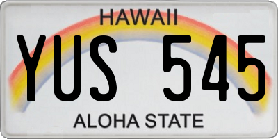 HI license plate YUS545