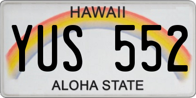 HI license plate YUS552
