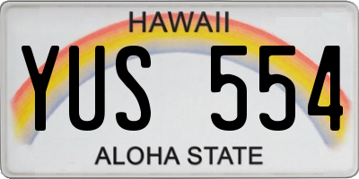 HI license plate YUS554