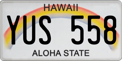 HI license plate YUS558