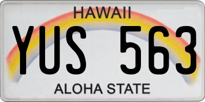 HI license plate YUS563