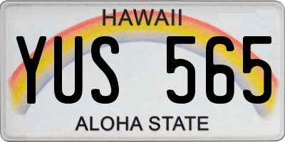 HI license plate YUS565