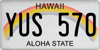 HI license plate YUS570