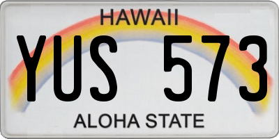 HI license plate YUS573