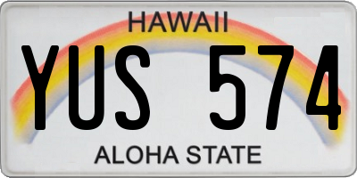 HI license plate YUS574
