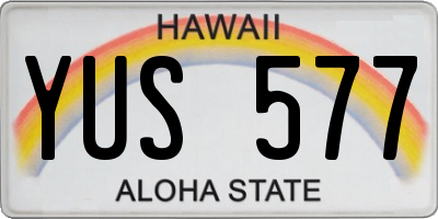 HI license plate YUS577