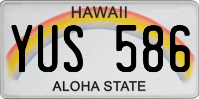 HI license plate YUS586