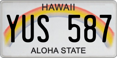 HI license plate YUS587