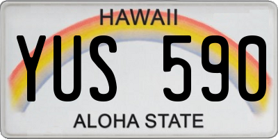 HI license plate YUS590