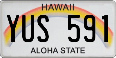 HI license plate YUS591