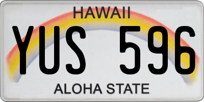HI license plate YUS596