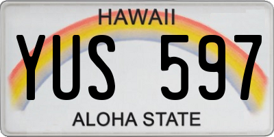 HI license plate YUS597